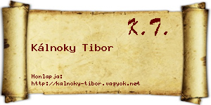 Kálnoky Tibor névjegykártya